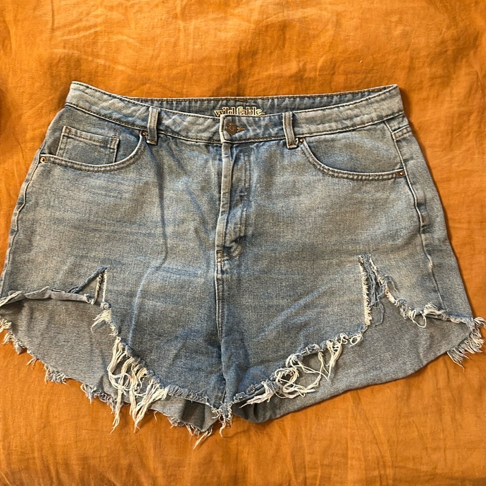 Wild fable button fly distressed shorts